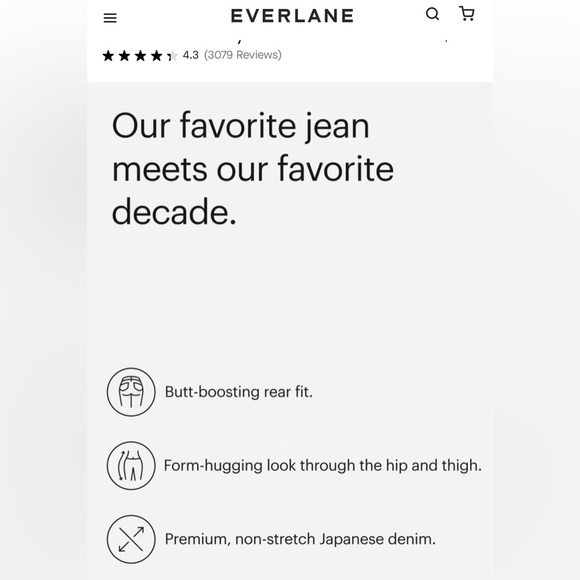 Everlane The 90’s Cheeky Jean | Size 30 (NWT) - Picture 5 of 10